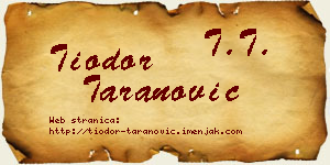 Tiodor Taranović vizit kartica